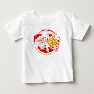 Camiseta De Bebé Papá Noel feliz año nuevo
