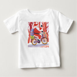 Camiseta De Bebé Papá Noel motero