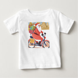 Camiseta De Bebé Papá Noel motero