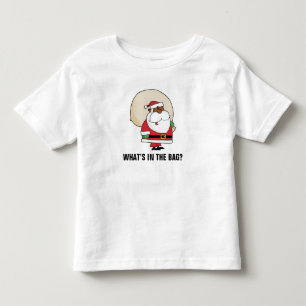 Camiseta De Bebé Papá Noel negro con el saco del juguete