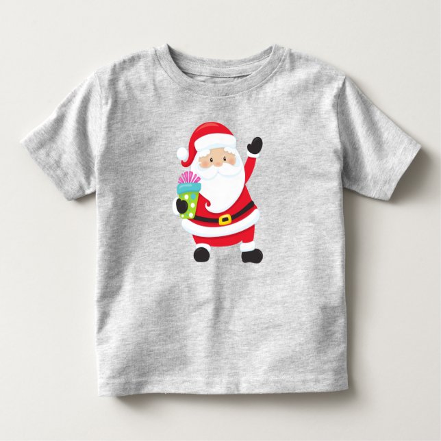 Camiseta De Bebé Papá Noel, regalos, Navidades, Navidad (Anverso)