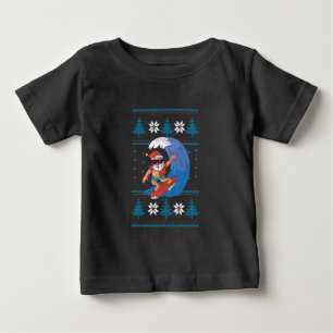 Camiseta De Bebé Papá Noel surfista con gafas de sol Papá Noel dive