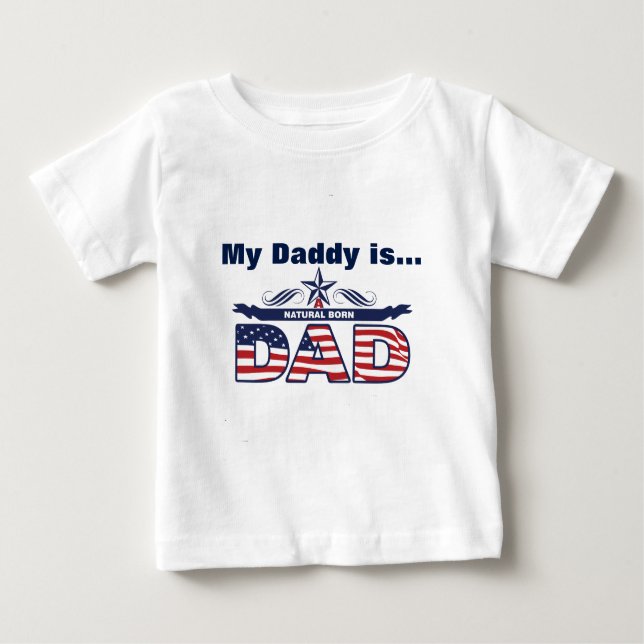 Camiseta De Bebé Papá, padre, papá llevado natural (Anverso)