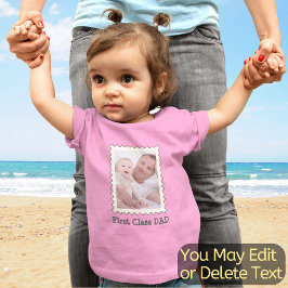 Camiseta De Bebé Papá Padre Personalizado Foto Texto de primera cla