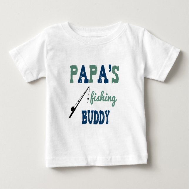 Camiseta De Bebé Papá's Fishing Buddy Baby Tee (azul) (Anverso)
