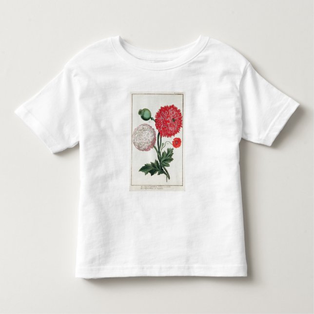 Camiseta De Bebé Papaver - somniferum y rheas del Papaver grabados (Anverso)