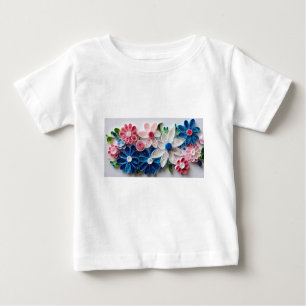 Camiseta De Bebé "Papel caprichoso y floridas"