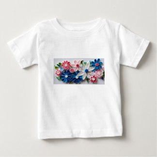 Camiseta De Bebé "Papel caprichoso y floridas"