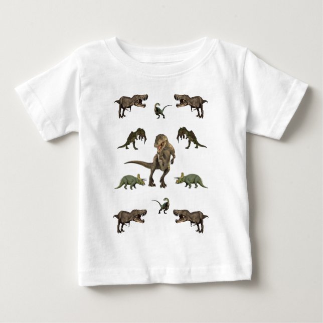 Camiseta De Bebé Papel de ajuste de dinosaurios (Anverso)