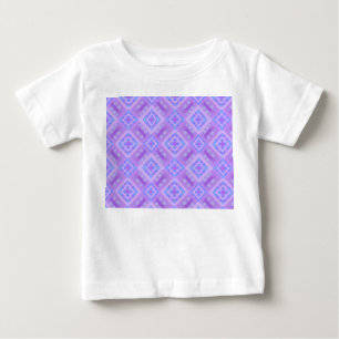 Camiseta De Bebé Papel de verificación de diamantes - Azul Lilac 1