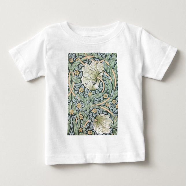 Camiseta De Bebé Papel pintado floral William Morris Pimpernel (Anverso)