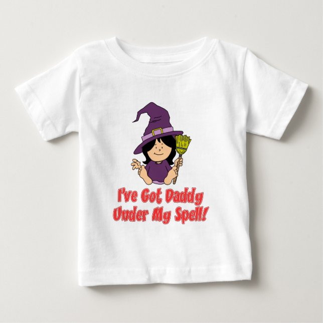 Camiseta De Bebé Papi Bajo Mi Espada Halloween Para Hija (Anverso)