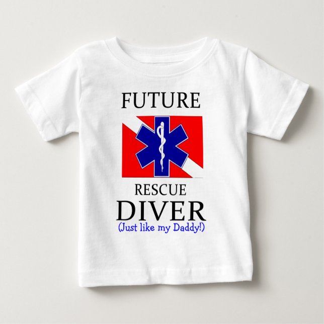 Camiseta De Bebé papi de buceo futuro (Anverso)