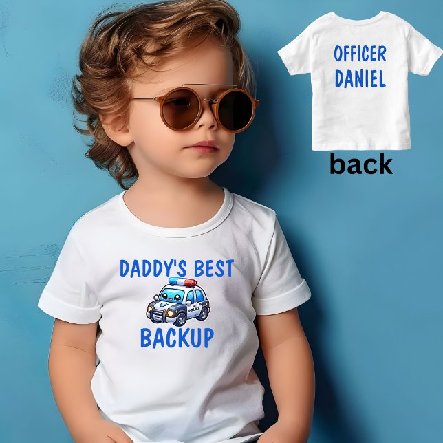 Camiseta De Bebé Papi está de vuelta policía papá policía auto (Subido por el creador)
