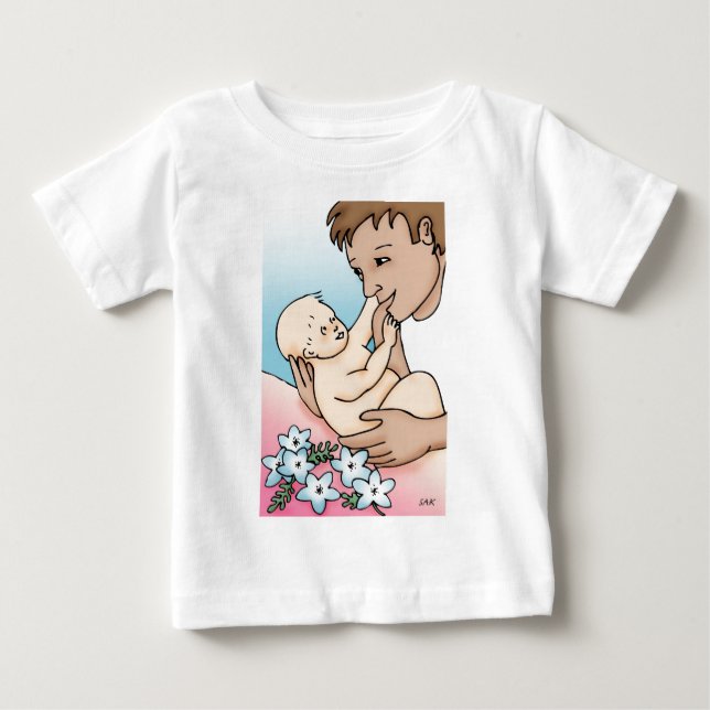 Camiseta De Bebé Papi nuevo y bebé (Anverso)