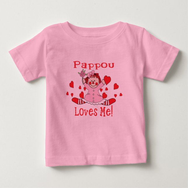 Camiseta De Bebé Pappou Love's me Rag Doll (Anverso)