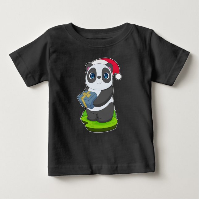 Camiseta De Bebé Paquete Navidades de Panda (Anverso)