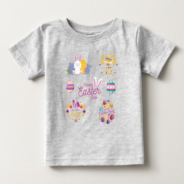 Camiseta De Bebé Paquete Pascua, Funny Easter Pegatina (Anverso)