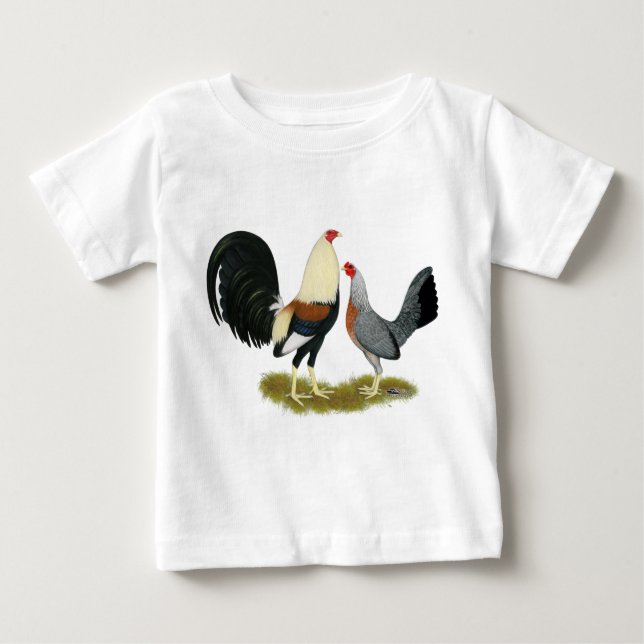 Camiseta De Bebé Par de aves de caza gris (Anverso)