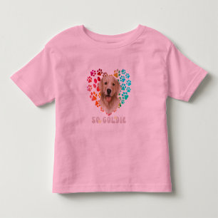 Camiseta De Bebé Par lindo Gradiente Arcoiris Mascota Perro dorado
