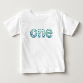 Camiseta de bebé para cumpleaños con patrón azul