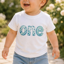 Camiseta de bebé para cumpleaños con patrón azul