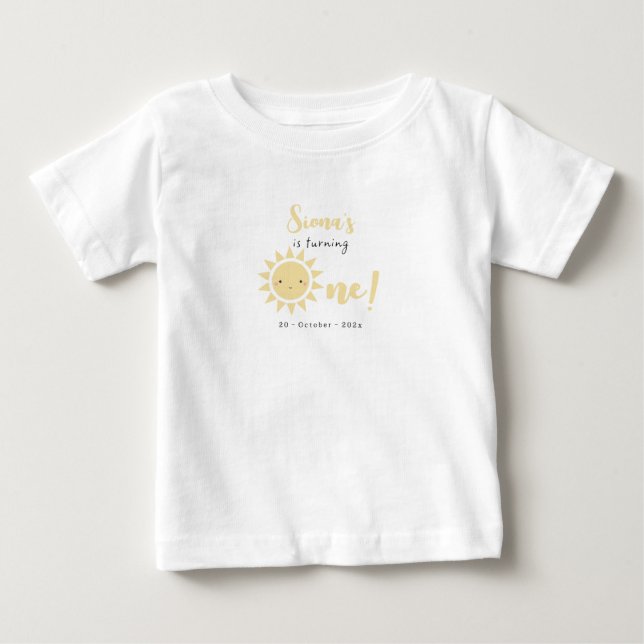 Camiseta de bebé para el 1er cumpleaños Cute Littl (Anverso)