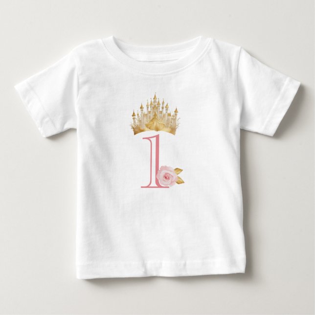Camiseta de bebé para el 1er cumpleaños de Princes (Anverso)