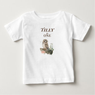 Camiseta de bebé para el 1er cumpleaños del búho p