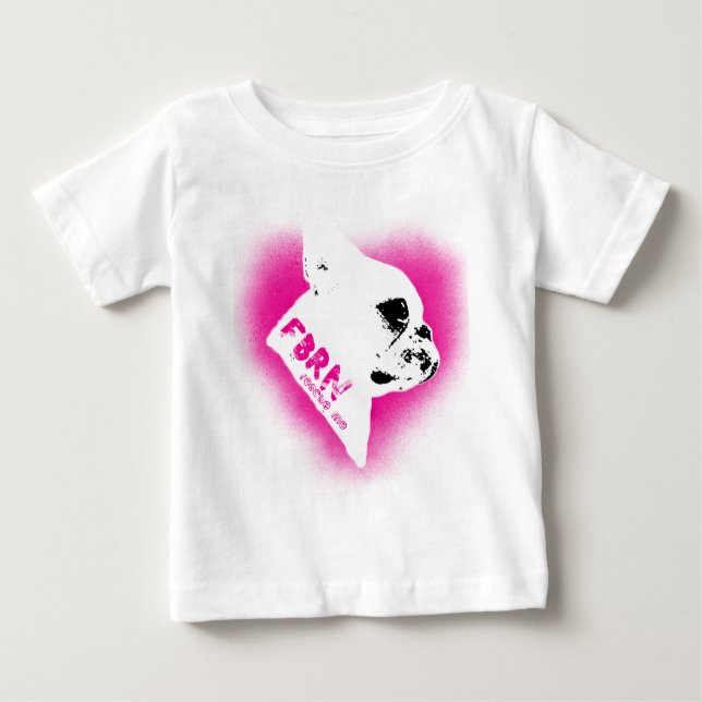 Camiseta De Bebé Para el amor de Frenchies - rescáteme (Anverso)