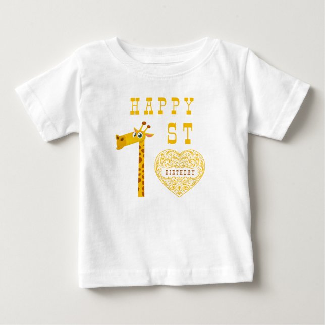 Camiseta de bebé para el primer cumpleaños con jir (Anverso)