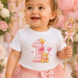Camiseta de bebé para el primer cumpleaños del Oso