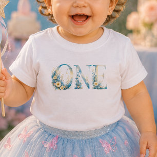 Camiseta de bebé para el primer cumpleaños Floral