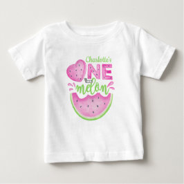 Camiseta de bebé para el primer cumpleaños Rosa Un