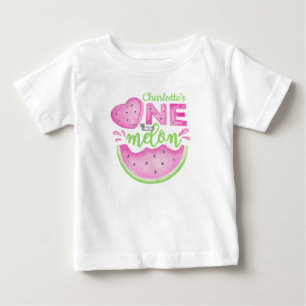 Camiseta de bebé para el primer cumpleaños Rosa Un