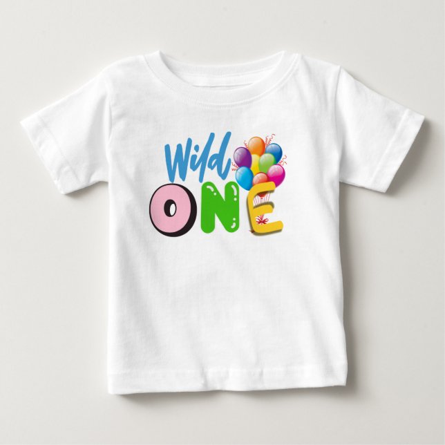 Camiseta de bebé para el primer cumpleaños Wild On (Anverso)