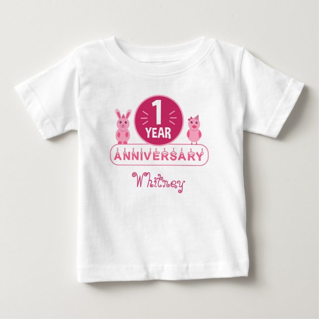 Camiseta de bebé para la primera fiesta de cumplea (Anverso)