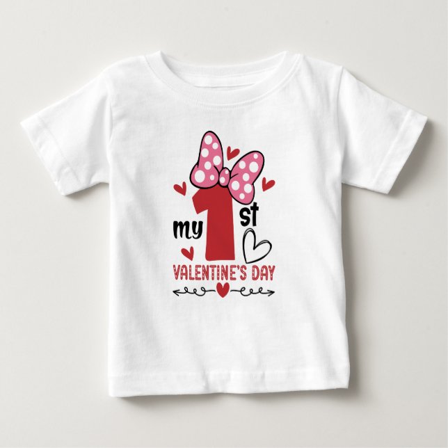 Camiseta de bebé para mi primer día de San Valentí (Anverso)