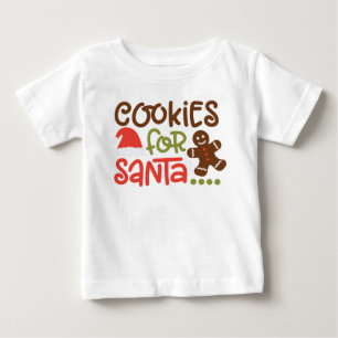 Camiseta de bebé para Navidad, galletas para Santa