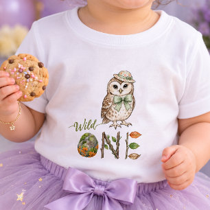 Camiseta de bebé para primer cumpleaños con búho a