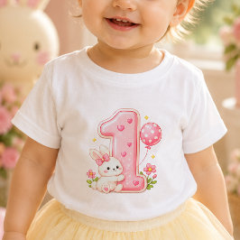 Camiseta de bebé para primer cumpleaños de conejit