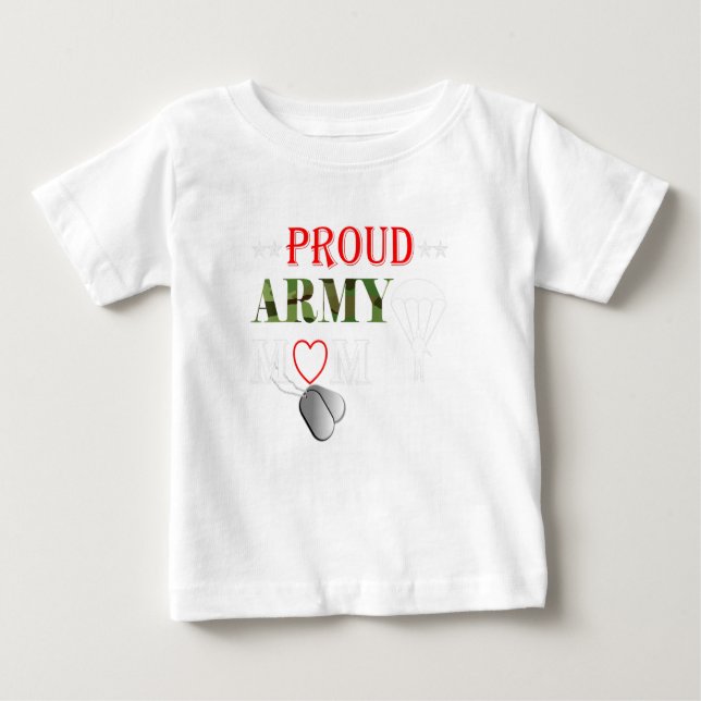 Camiseta De Bebé Paracaidista Del Ejército Orgulloso Mamá Aparición (Anverso)