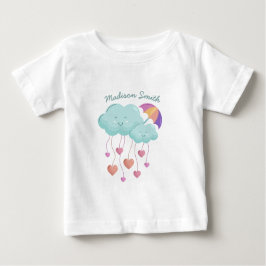 Camiseta De Bebé Paraguas coloridos con nubes cúpulas