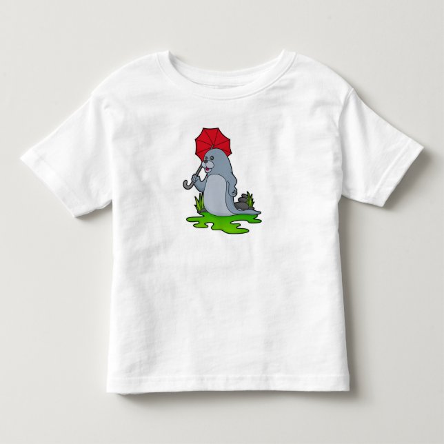 Camiseta De Bebé Paraguas de lluvia de focas (Anverso)