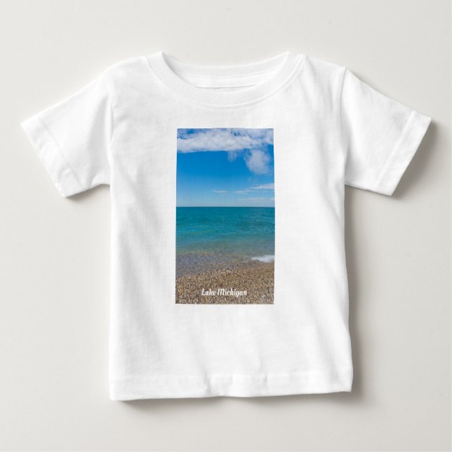 Camiseta De Bebé Paraíso Azul En El Lago Michigan (Anverso)
