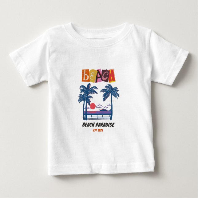 Camiseta De Bebé Paraíso de Playa (Anverso)