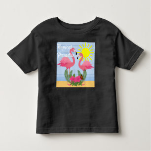 Camiseta De Bebé Paraíso tropical Flamingo rosa - Toddler Fine Jer