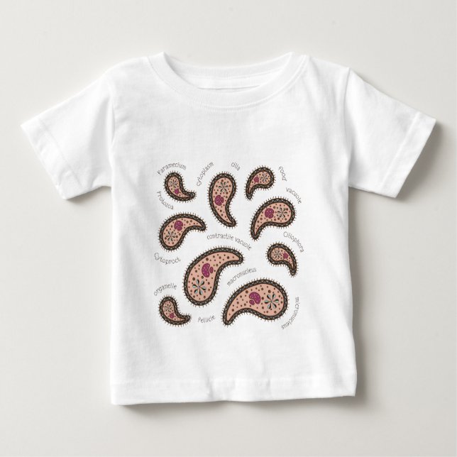 Camiseta De Bebé Paramecia Paisley Protozoo: Niño científico de bio (Anverso)