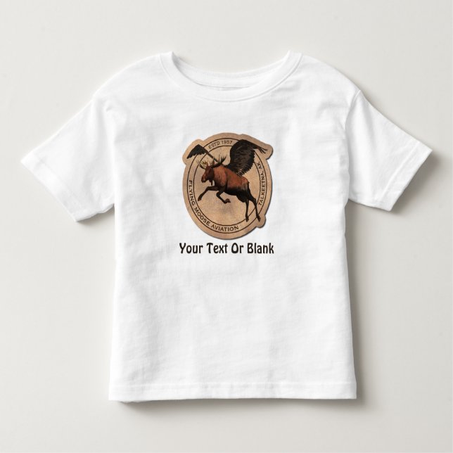 Camiseta De Bebé Parche de Aviación de Moose Volador (Anverso)