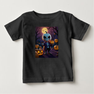 Camiseta De Bebé Parche de calabaza - compañero de esqueleto